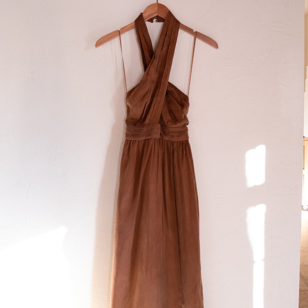 NWT $195 Third Form Cross Paths Midi Brick XS Fall Wedding Guest Dress